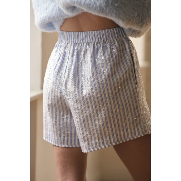 ANTHROPOLOGIE The Wren Boxer Shorts Sequin Edition in Light Blue Size Small - Picture 11 of 12